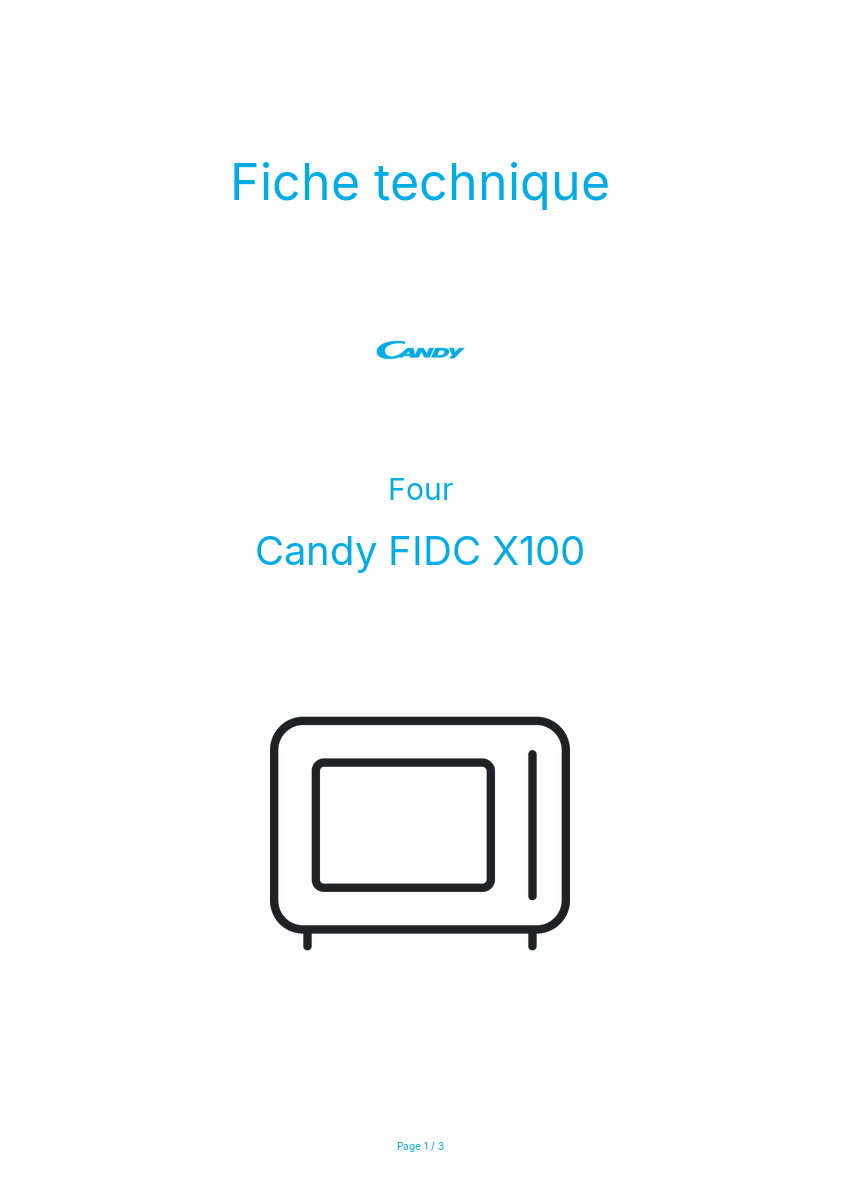 Image de la première page du manuel de l'appareil FIDC X100