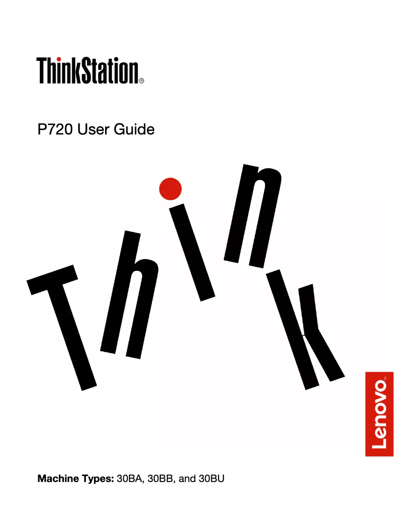 Page n°1 - Manuel utilisateur Lenovo ThinkStation P360
