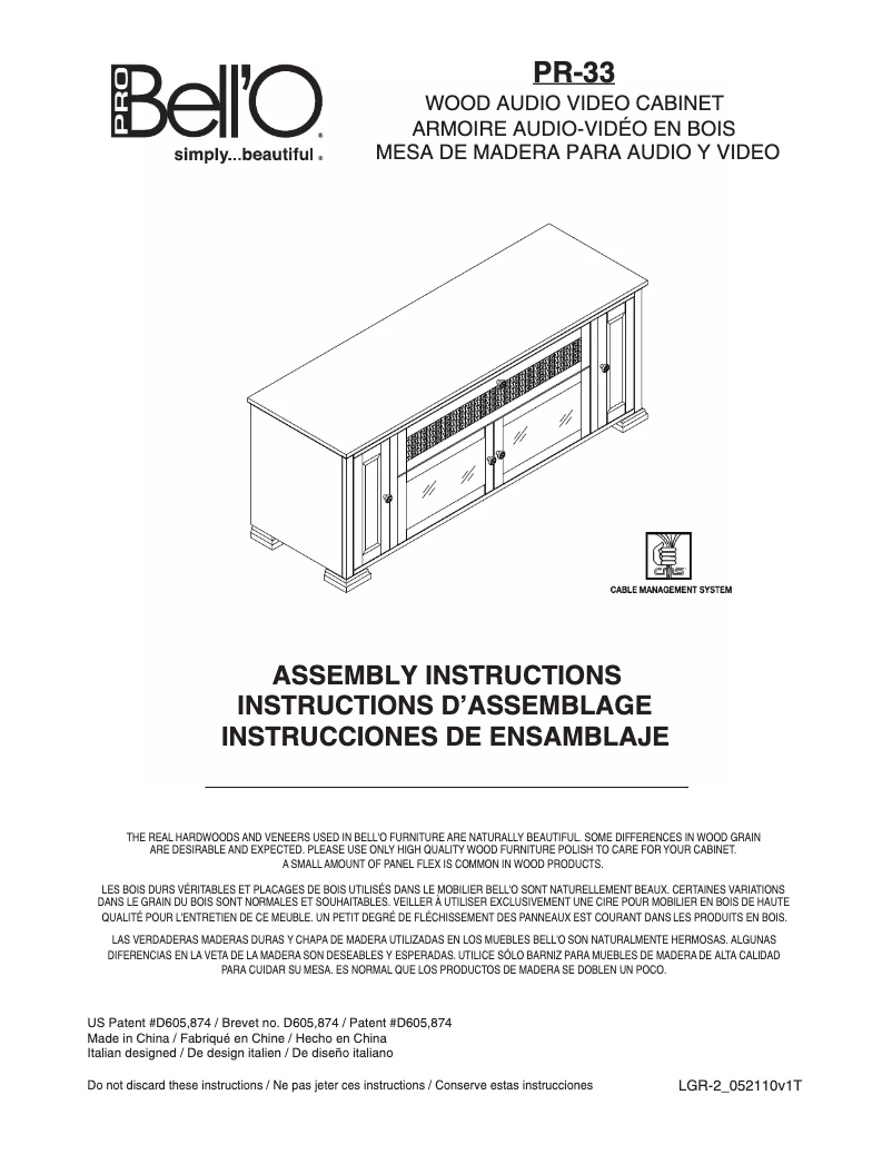 Página 1 del manual Manual de usuario Bell'O PR-33