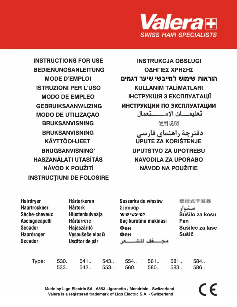 Page 1 de la notice Manuel utilisateur Valera Swiss Light 3000 PRO