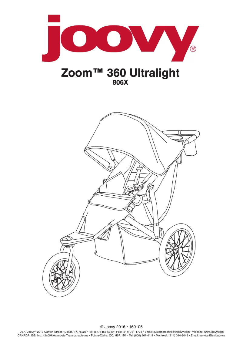 Page 1 de la notice Manuel utilisateur Joovy Zoom 360 Ultralight