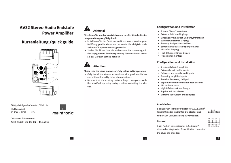 Image de la première page du manuel de l'appareil AV32