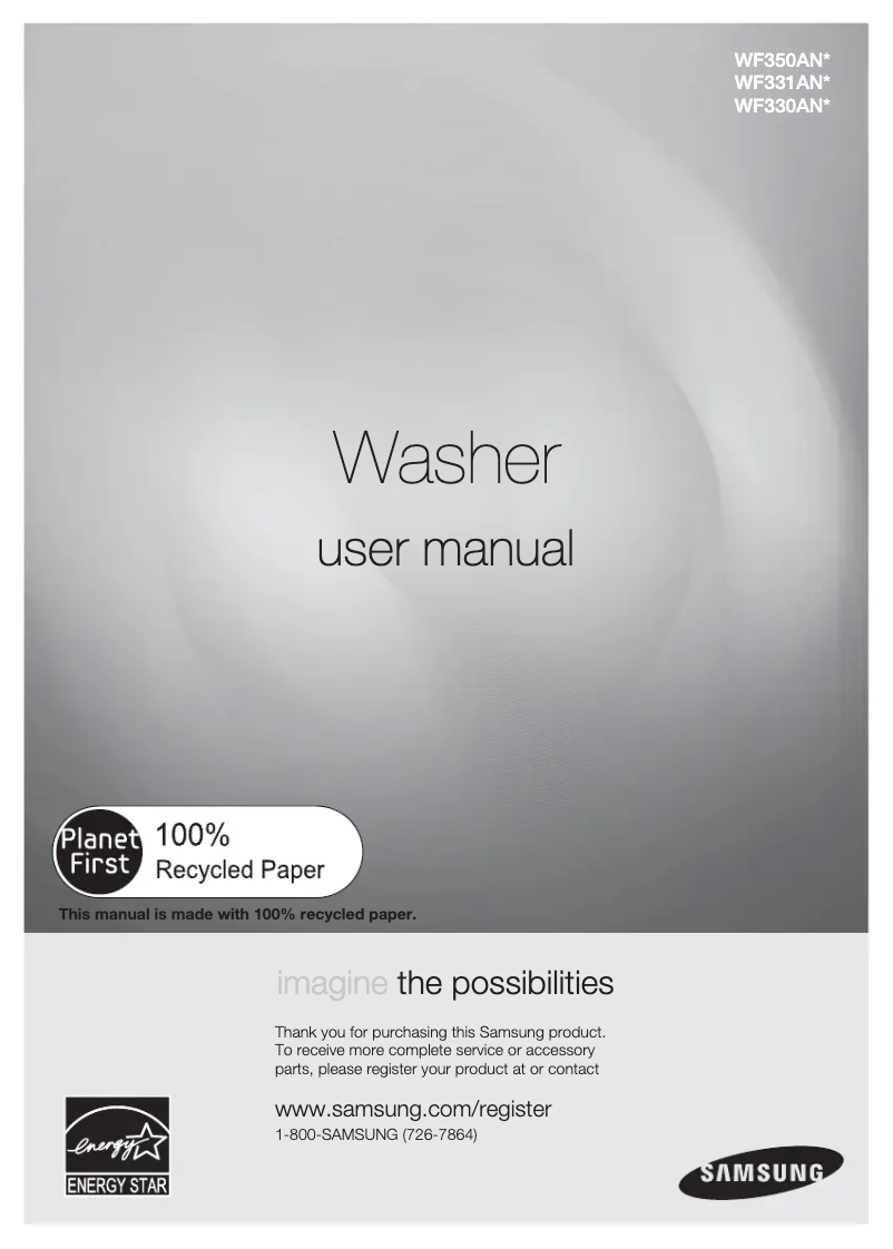 Page 1 de la notice Manuel utilisateur Samsung WF331