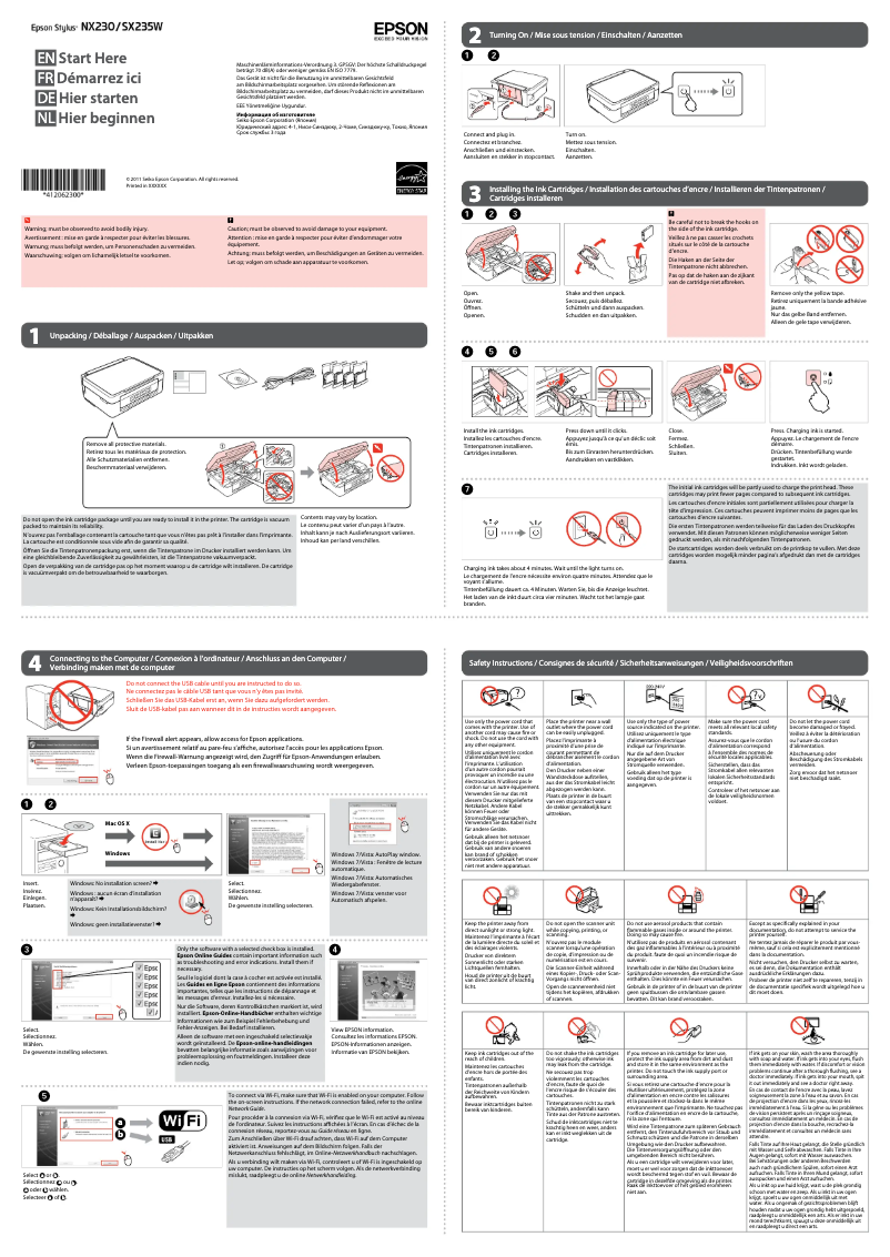 Page n°1 - Mode d'emploi Epson Stylus SX235W