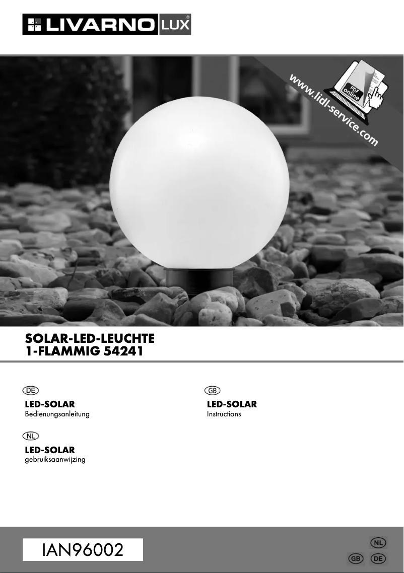 Page n°1 - Manuel utilisateur Livarno Lux IAN 96002