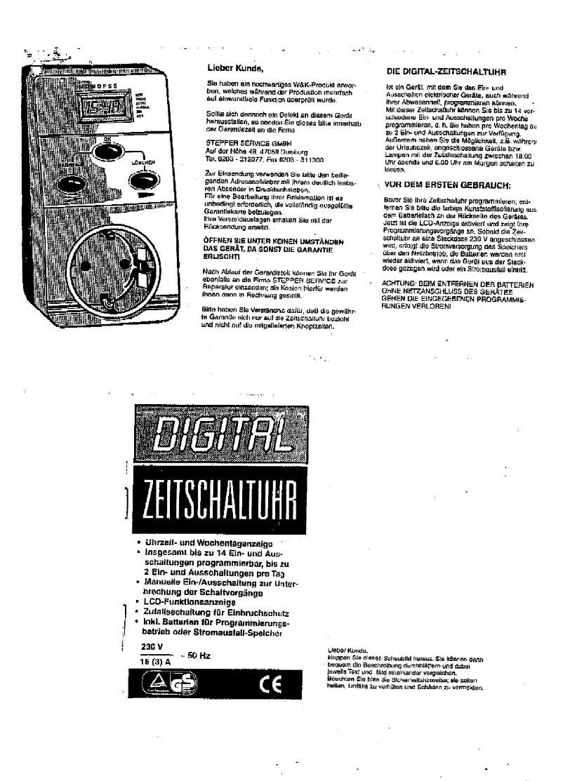 Page 1 de la notice Manuel utilisateur Quigg WK69