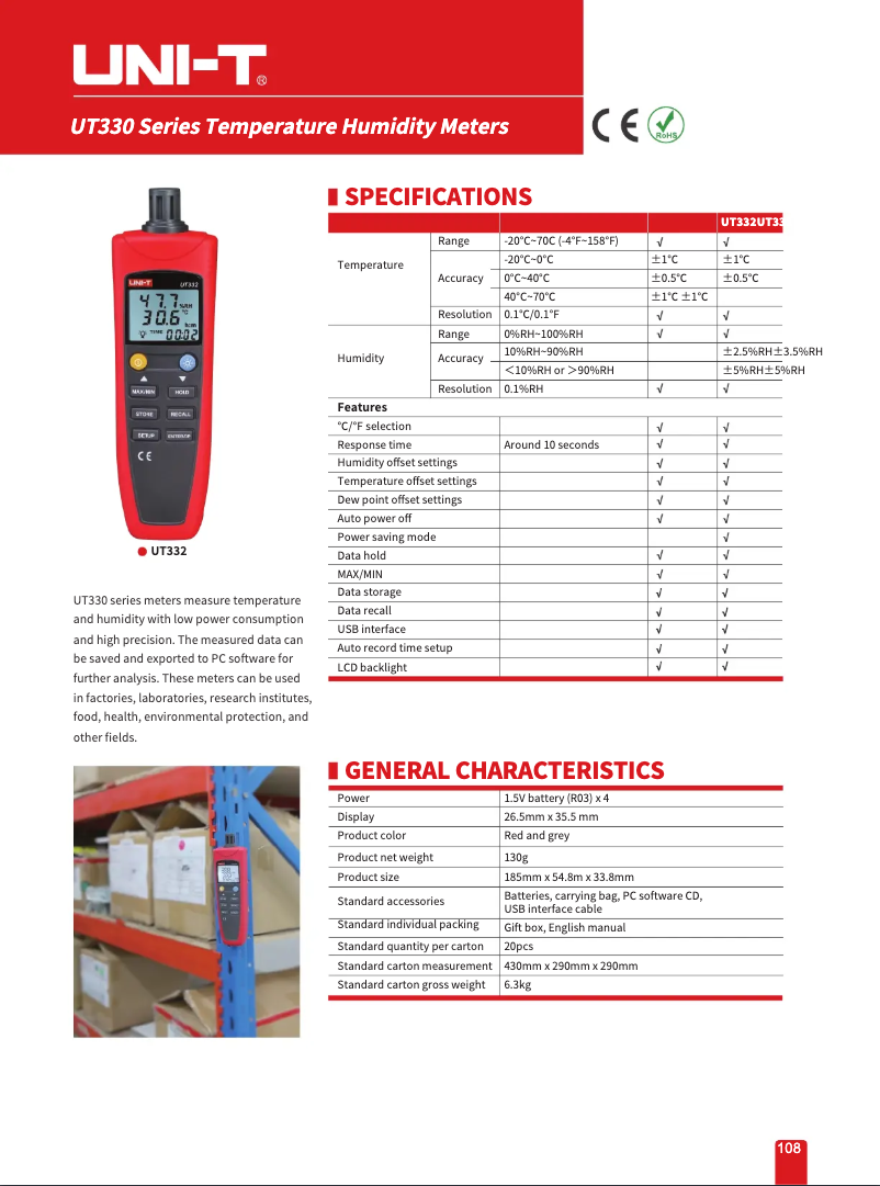 Image de la première page du manuel de l'appareil UT332