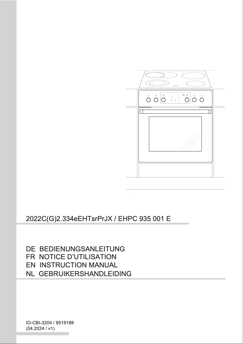 Página 1 del manual Manual de usuario Amica EHPC 935 001 E
