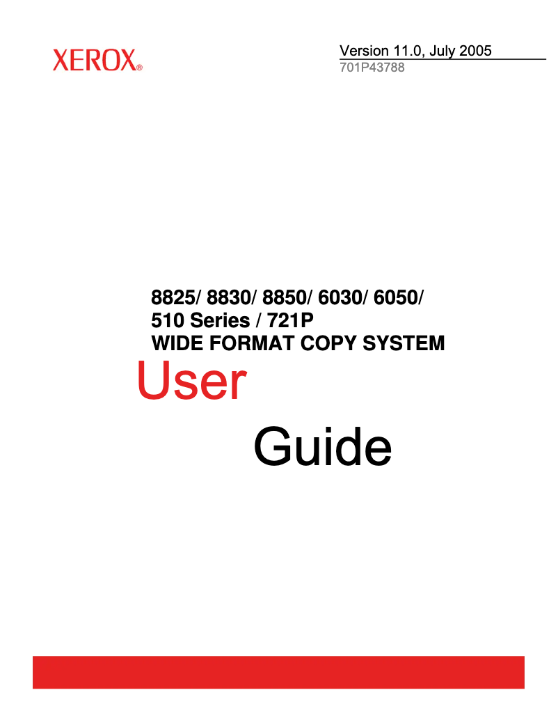 Page n°1 - Manuel utilisateur Xerox 8830