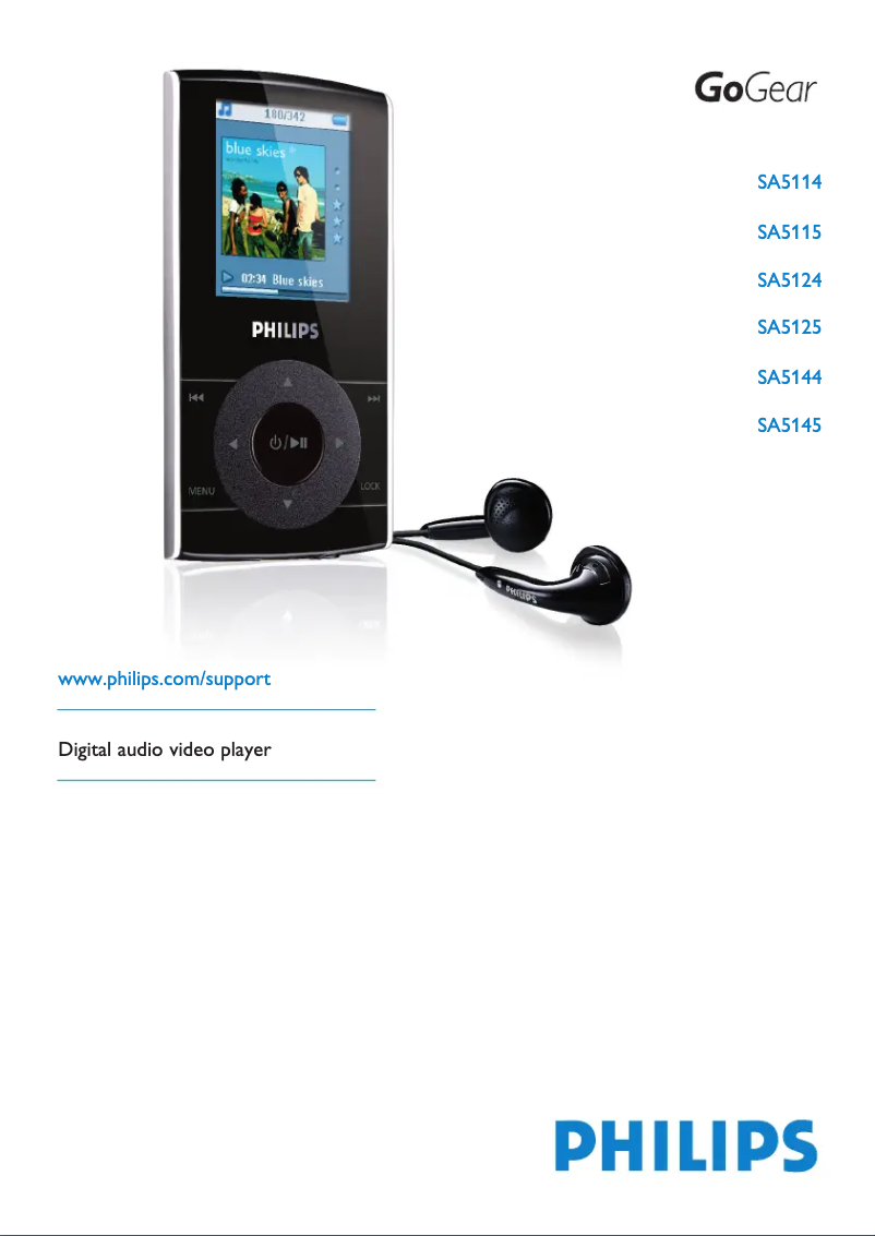 Image de la première page du manuel de l'appareil GoGear SA5144