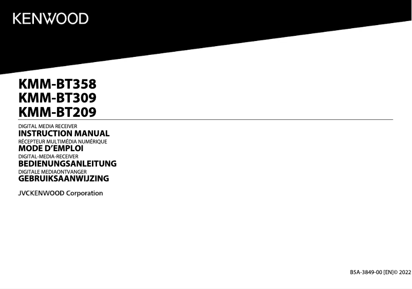 Page n°1 - Manuel utilisateur Kenwood KMM-BT209