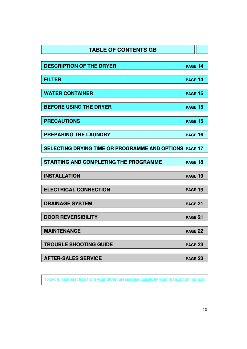 Page 1 de la notice Manuel utilisateur Bauknecht TRK 4970/3