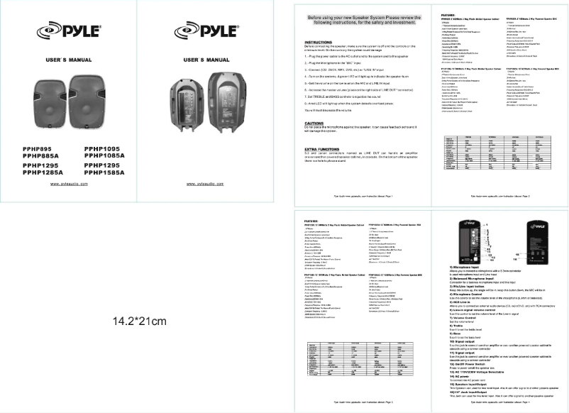 Image de la première page du manuel de l'appareil PPHP1085A