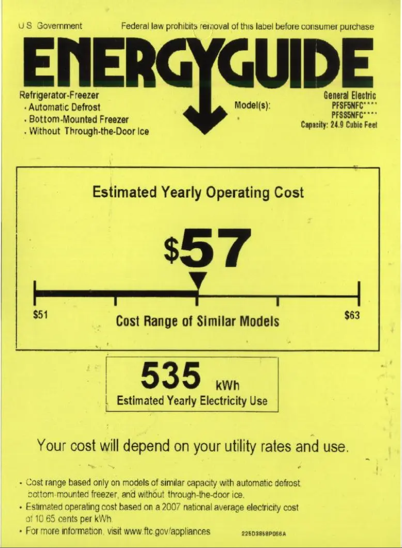 Image de la première page du manuel de l'appareil Profile PFSF5NFCWW
