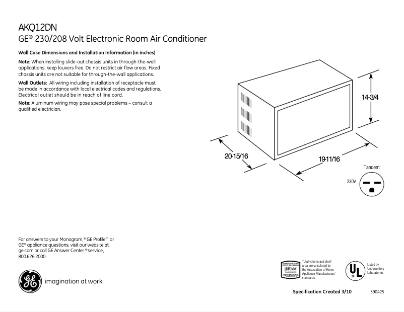 First page image of the manual for AKQ12DN