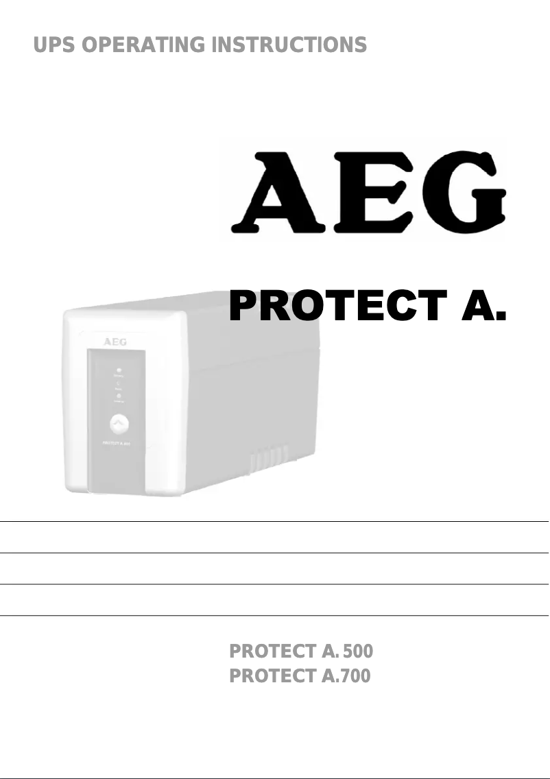 Imagen de la primera página del manual del dispositivo Protect A.500