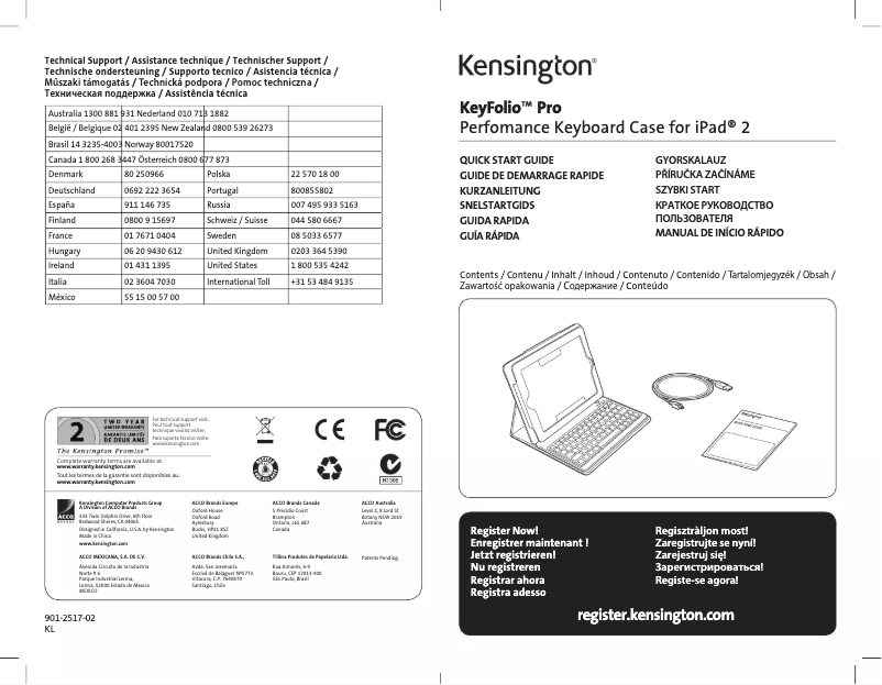Página 1 del manual Manual de usuario Kensington KeyFolio Pro