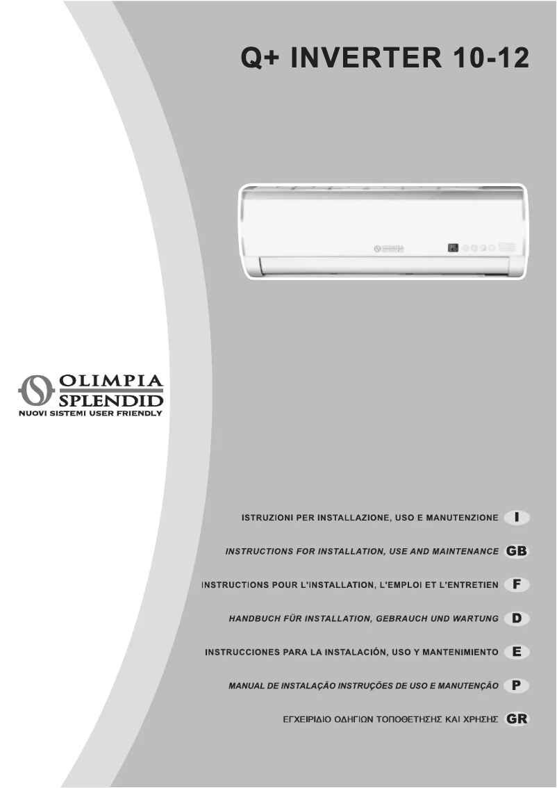 Page n°1 - Manuel utilisateur Olimpia Splendid Q+ Inverter
