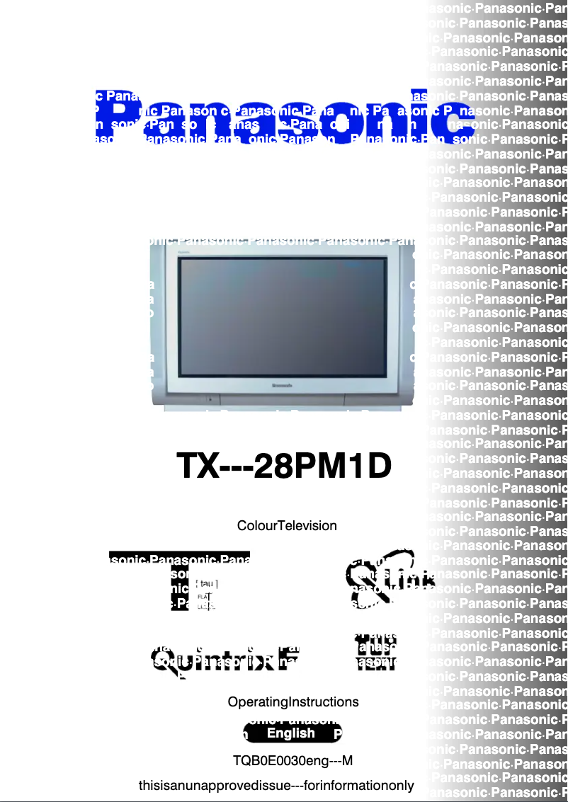 Imagen de la primera página del manual del dispositivo TX-28PM1D
