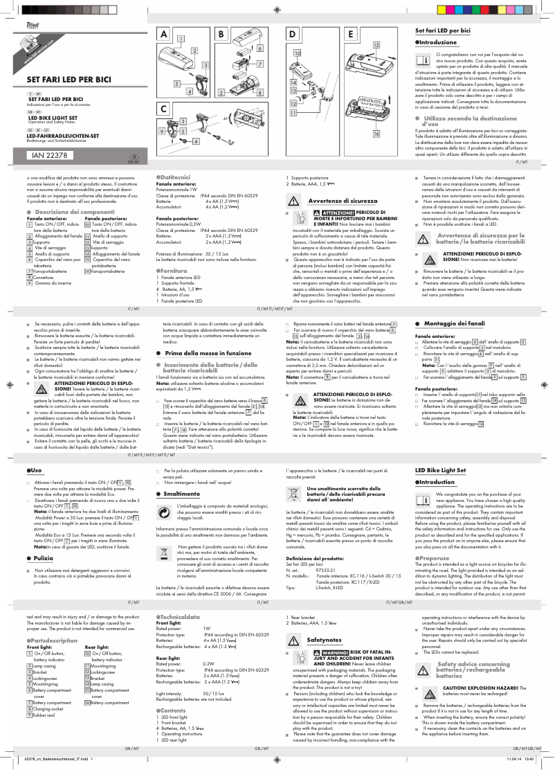Image de la première page du manuel de l'appareil IAN 22378