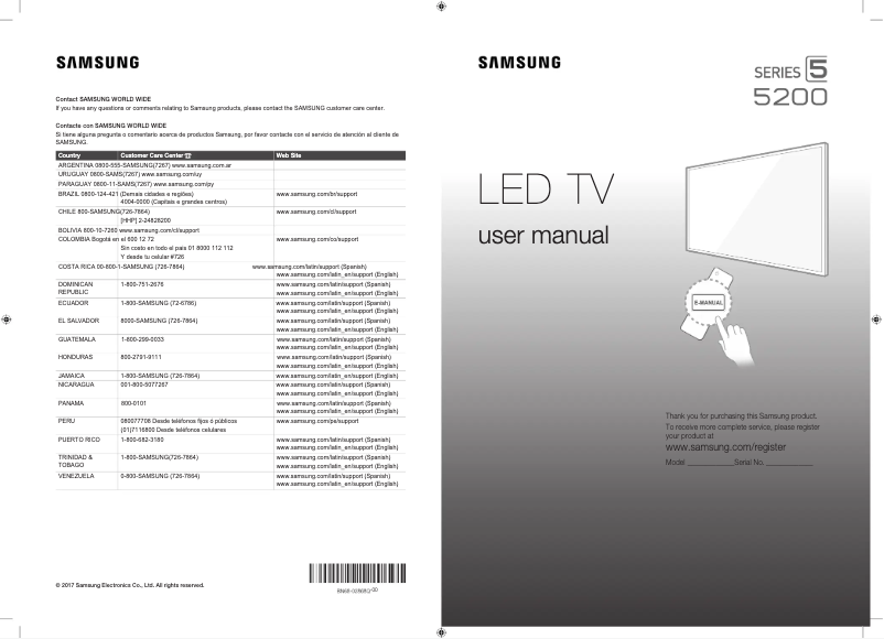 Page n°1 - Manuel utilisateur Samsung UN49J5200AF