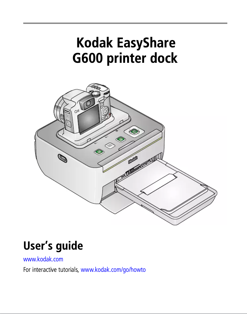 Page n°1 - Manuel utilisateur Kodak EasyShare G600