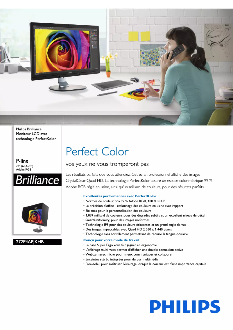 Page n°1 - Fiche technique Philips Brilliance 272P4APJKHB