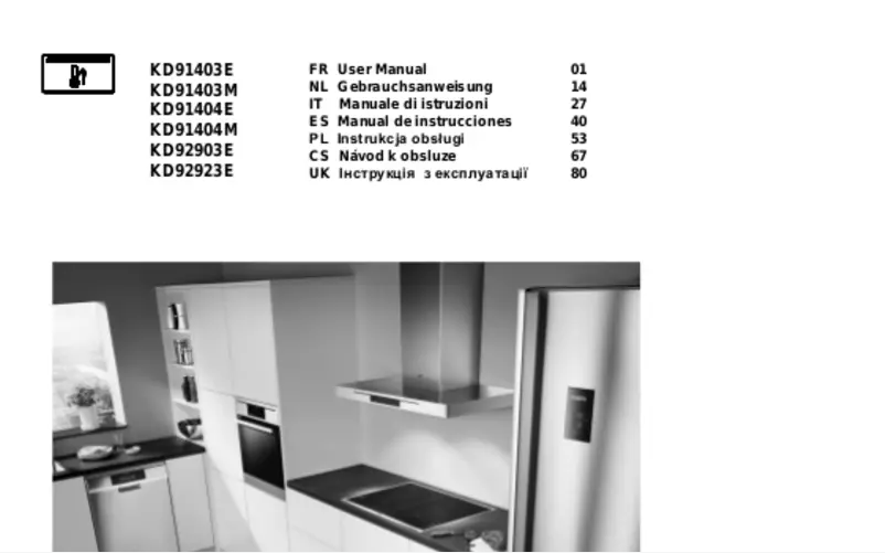 Page 1 de la notice Manuel utilisateur AEG KD92903E