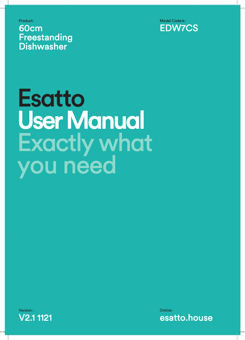 Page n°1 - Manuel utilisateur Esatto EDW7CS
