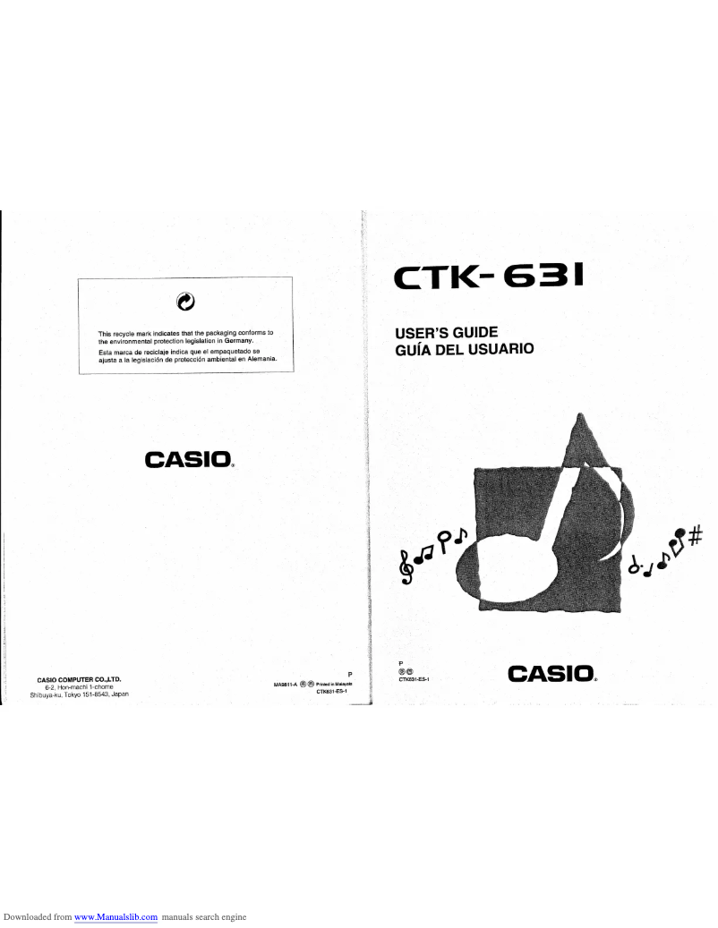 Page n°1 - Manuel utilisateur Casio CTK-63I
