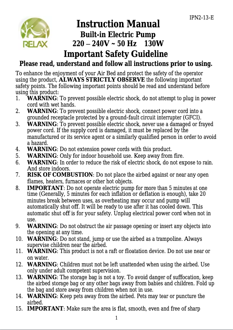 Page 1 de la notice Manuel utilisateur JILONG JL027266NG
