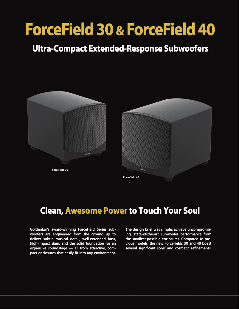 Page n°1 - Brochure GoldenEar ForceField 40