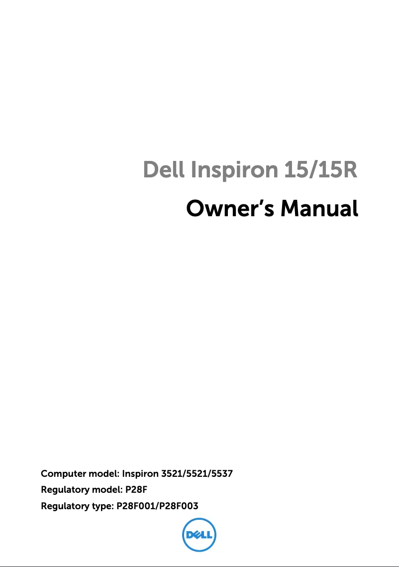 Page 1 de la notice Manuel utilisateur Dell Inspiron 5537