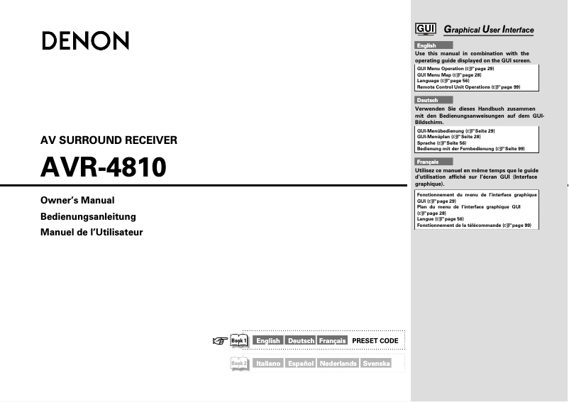 Page n°1 - Manuel utilisateur Denon AVR-4810
