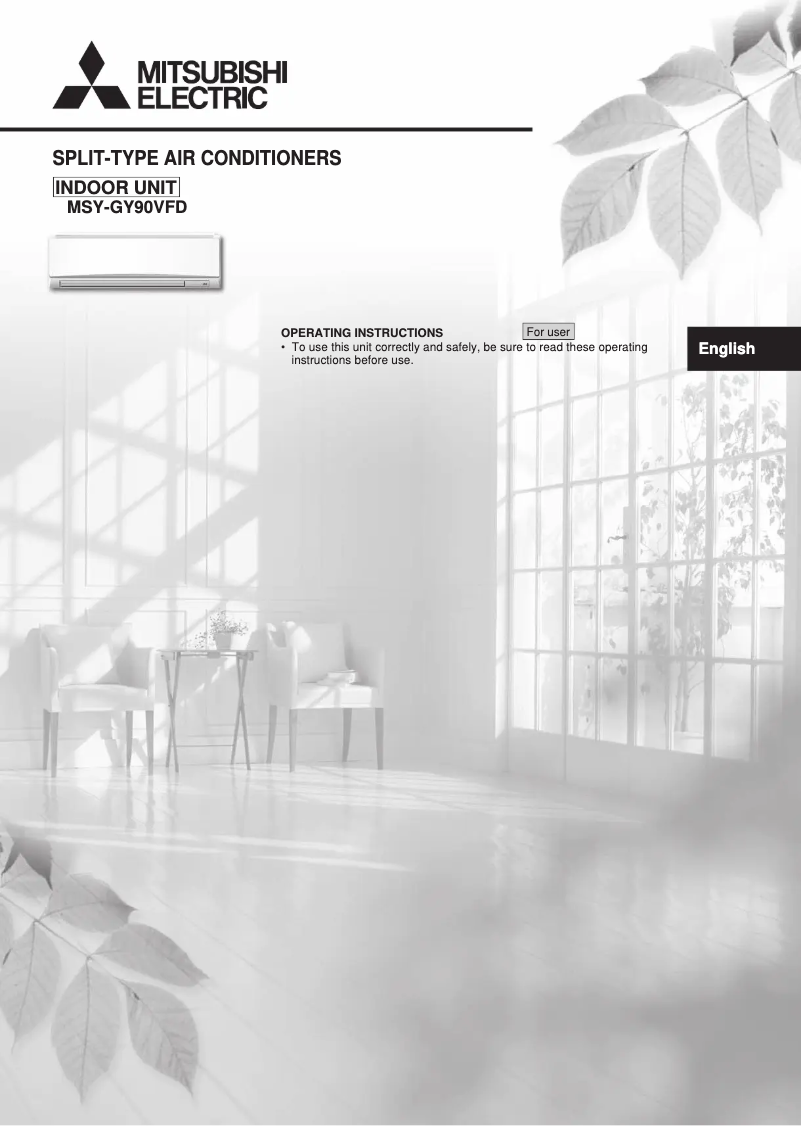 Page 1 de la notice Manuel utilisateur Mitsubishi MSY-GY90VFD