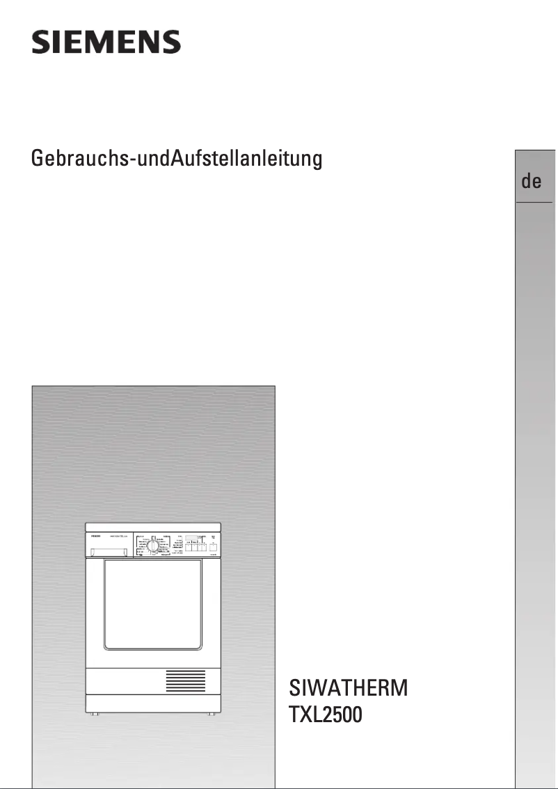 Page n°1 - Manuel utilisateur Siemens WTXL2500