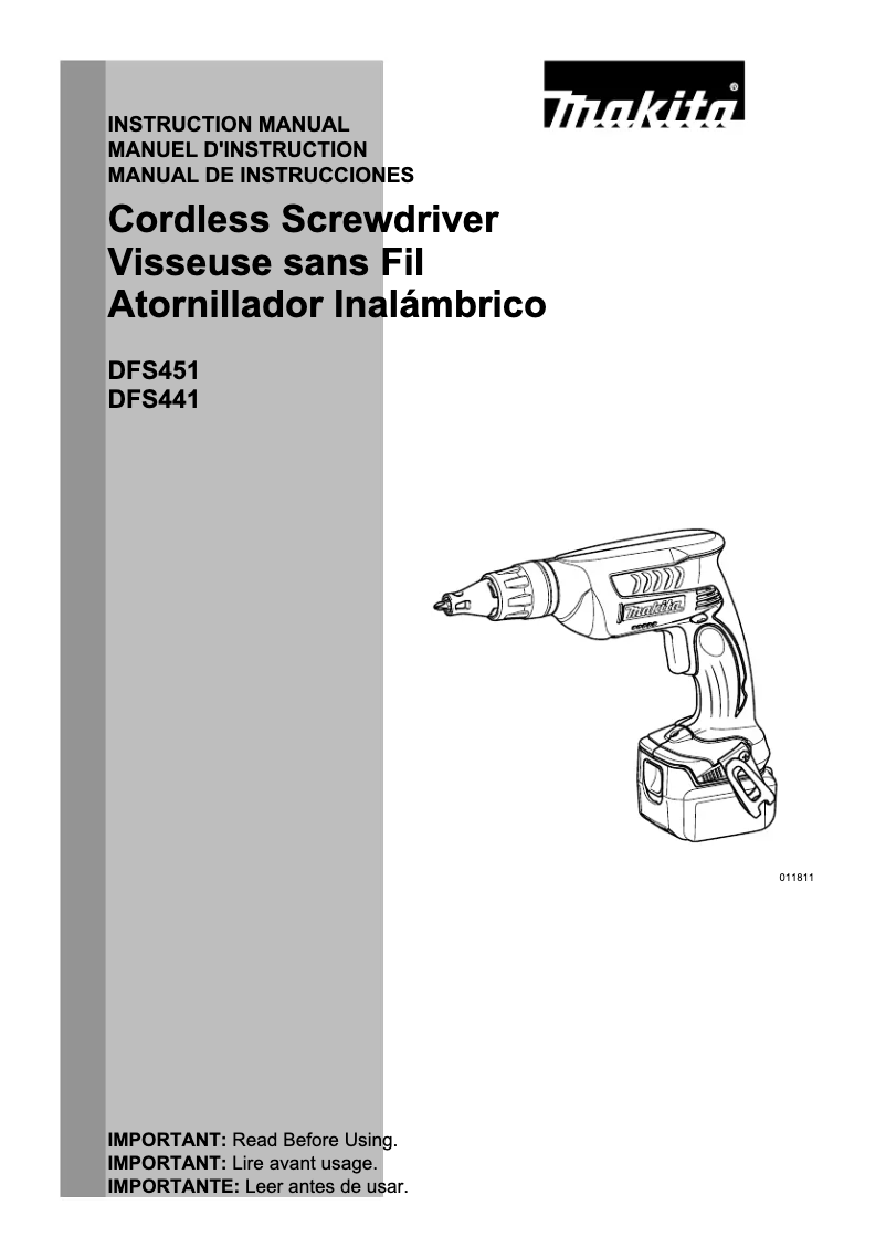 Page n°1 - Manuel utilisateur Makita DFS451RTJ