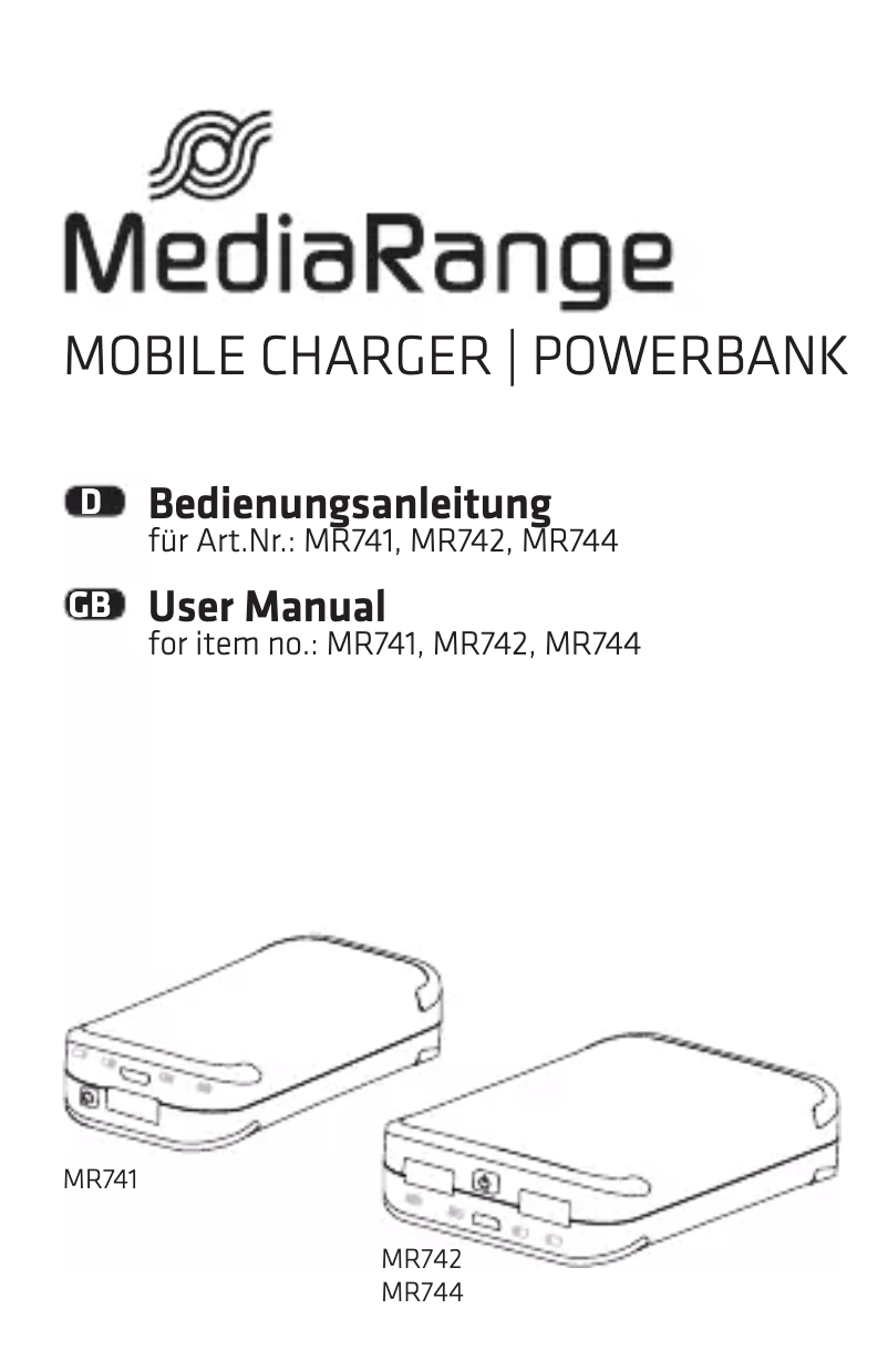 Page 1 de la notice Manuel utilisateur MediaRange MR741