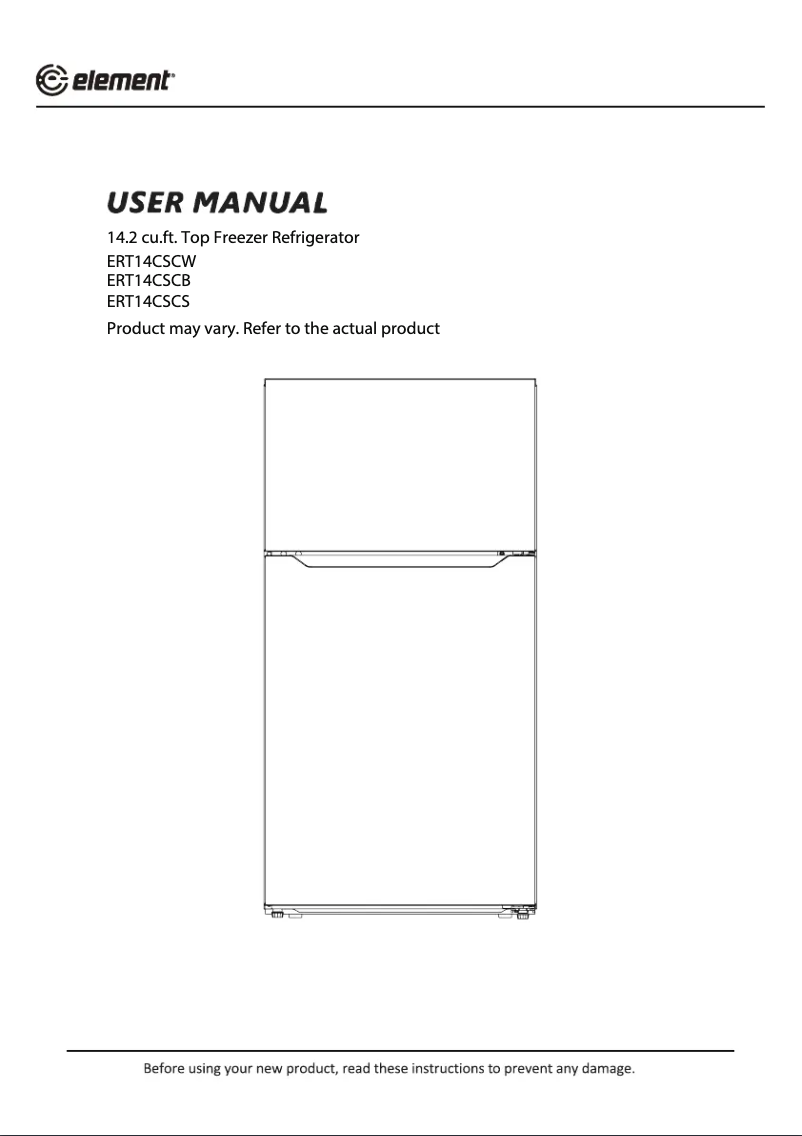 Image de la première page du manuel de l'appareil ERT14CSCB