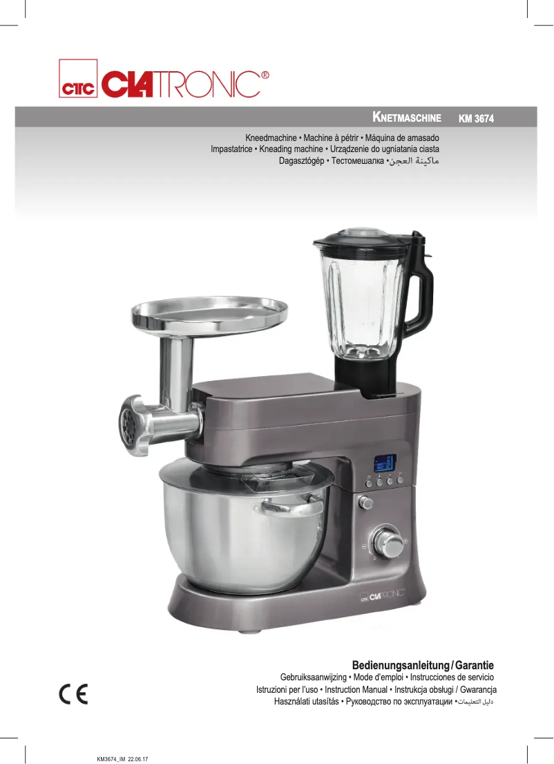 Page 1 de la notice Manuel utilisateur Clatronic KM 3674