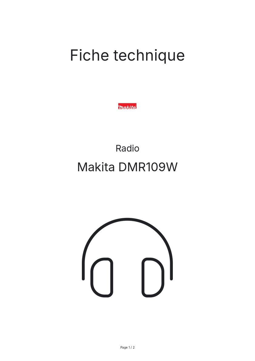 Image de la première page du manuel de l'appareil DMR109W