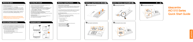 Page 1 de la notice Manuel utilisateur Lenovo IdeaCentre AIO 510