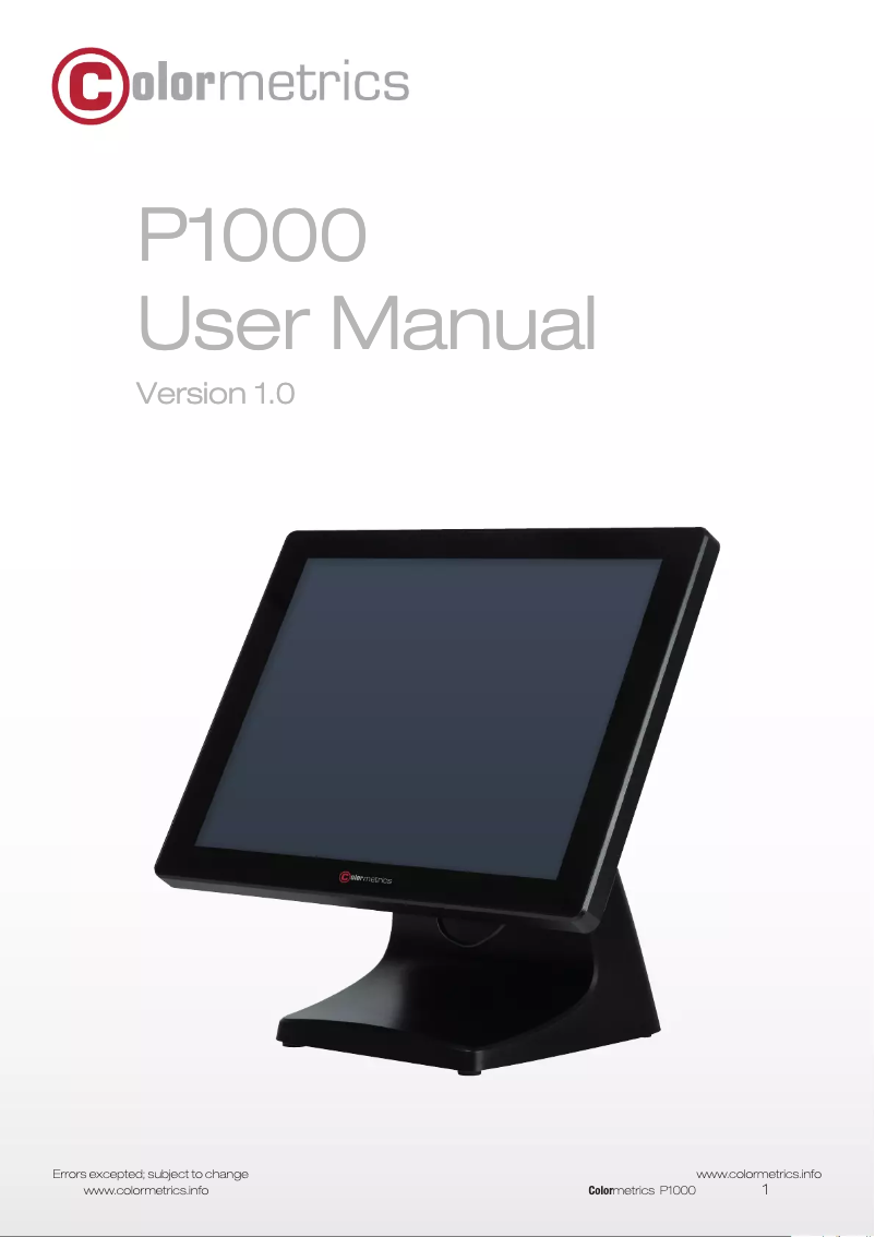 Image de la première page du manuel de l'appareil P1000