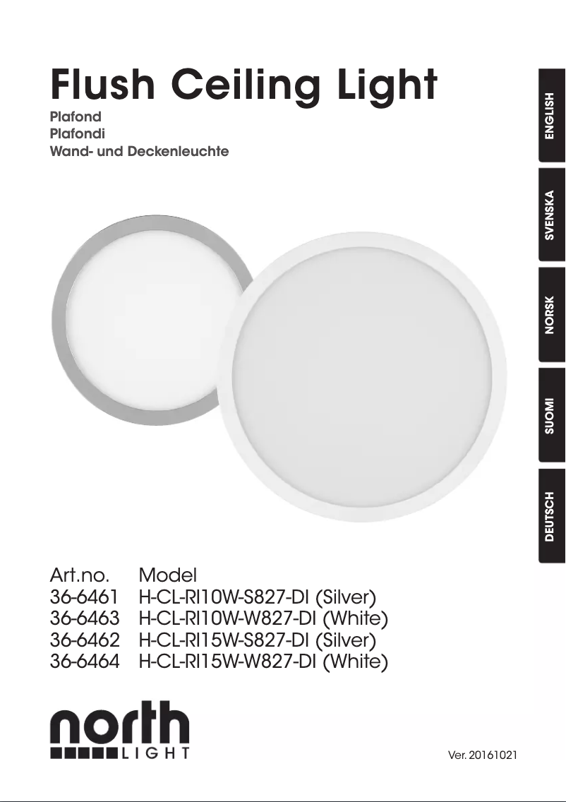 Page n°1 - Manuel utilisateur North Light Flush 36-6461