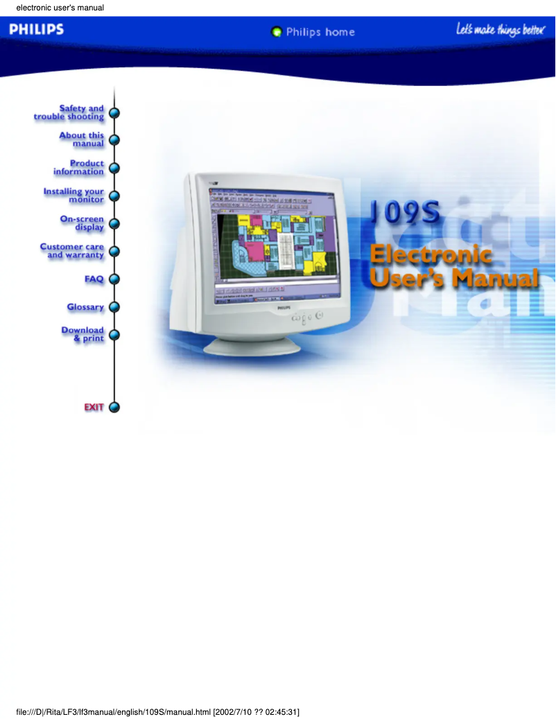 Image de la première page du manuel de l'appareil 109S40