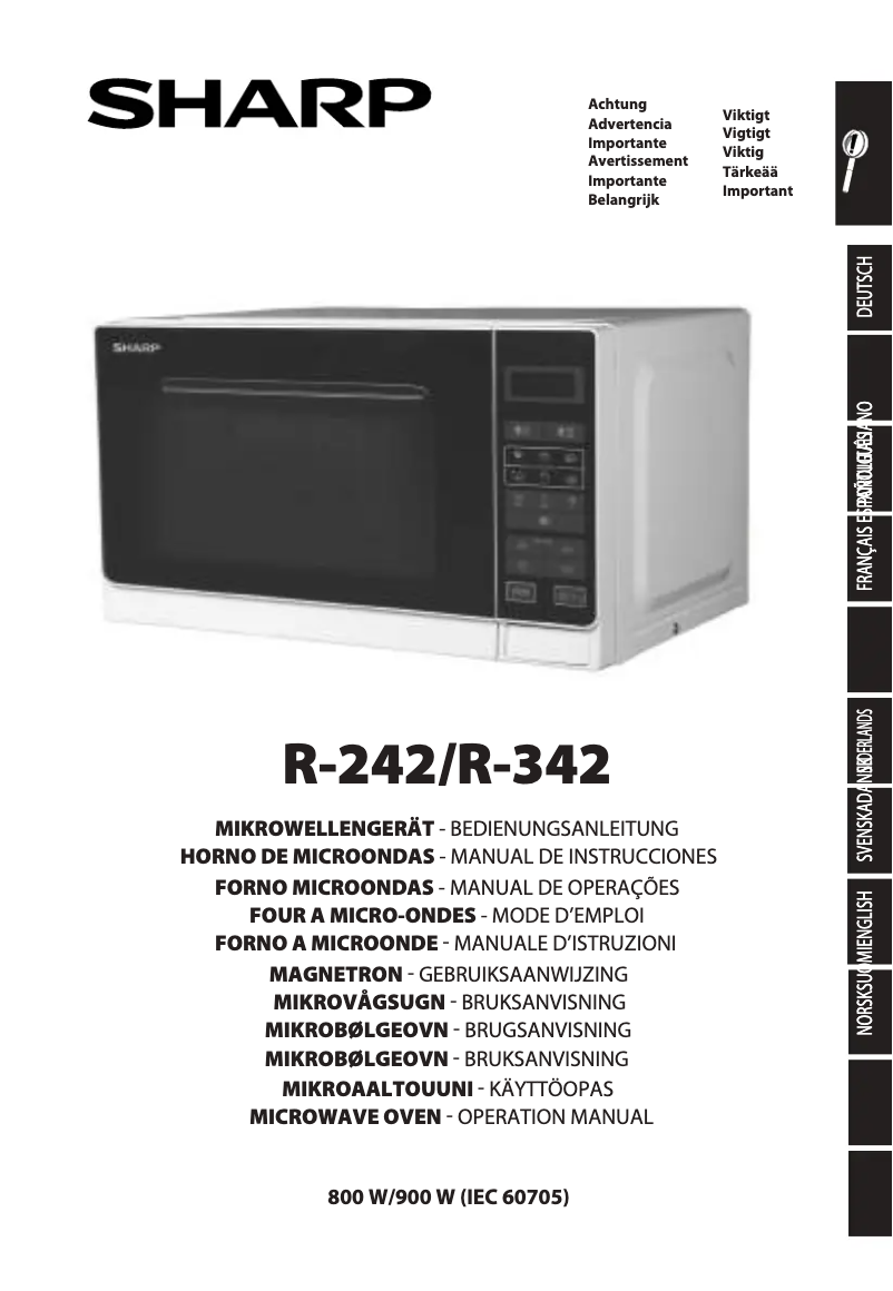 Image de la première page du manuel de l'appareil R-242WW