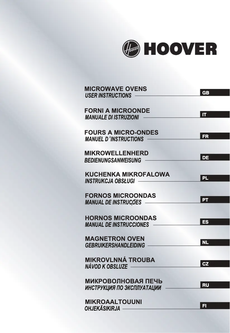 Page 1 de la notice Manuel utilisateur Hoover HMG281X