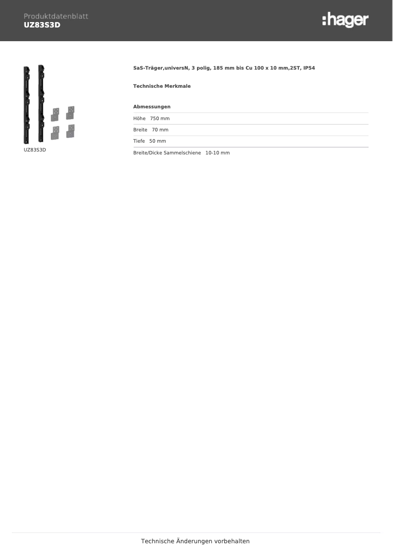 Page 1 de la notice Manuel utilisateur Hager UZ83S3D