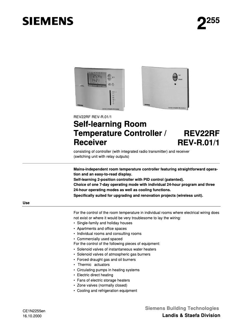 Image de la première page du manuel de l'appareil REV-R.01-1