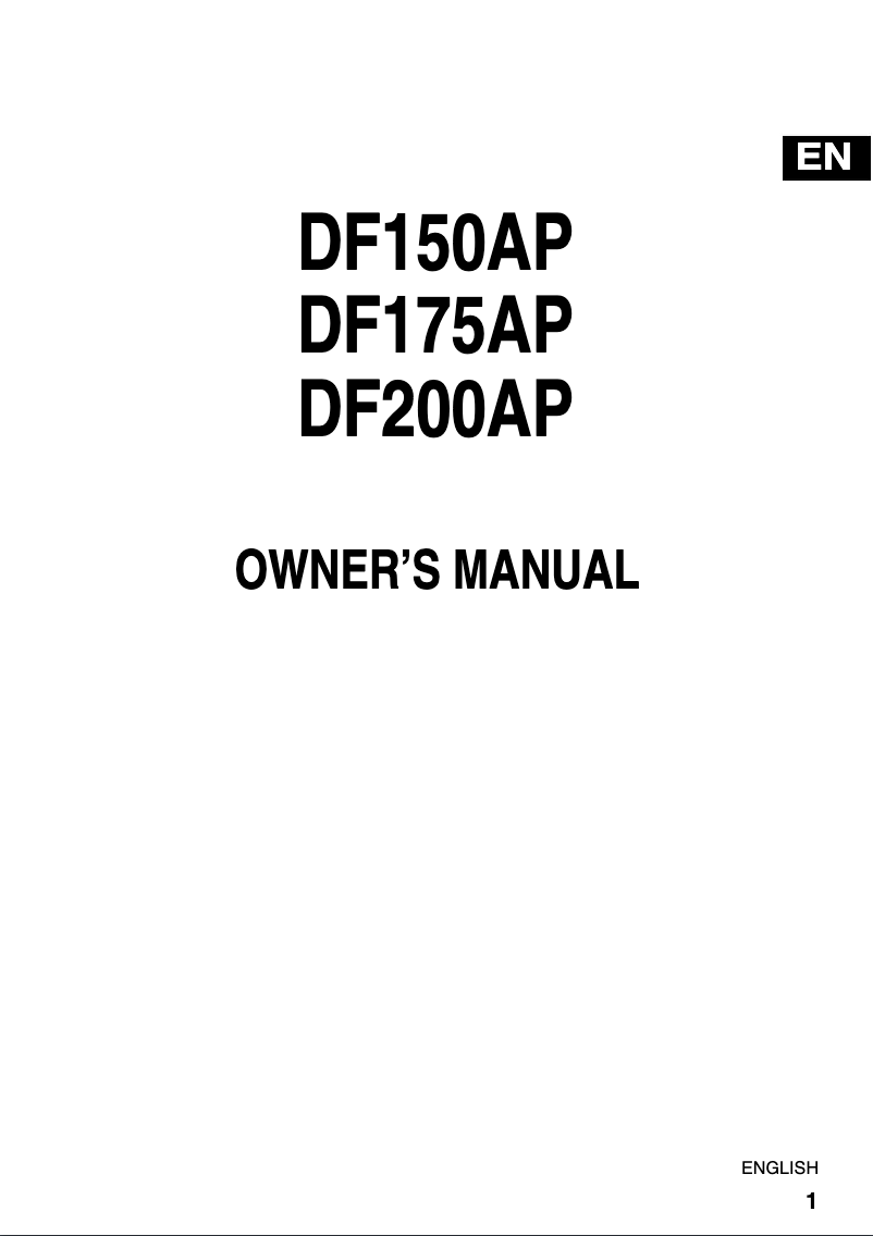 Page n°1 - Manuel utilisateur Suzuki DF175AP